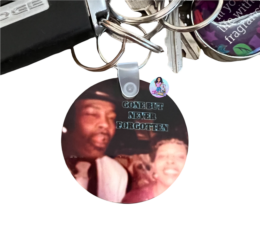 Double sided photo keychain